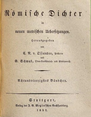 Die Plautinischen Lustspiele, 15. Die beiden Bacchis : (Bacchides)