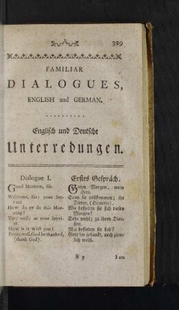 [Familiar Dialogues, English and German. u. a.]