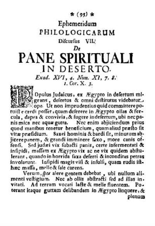 Dirscurs VII. De Pane spirituali in deserto.