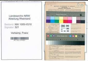Entnazifizierung Franz Verkamp , geb. 11.05.1906 (Verwaltungsangestellter)