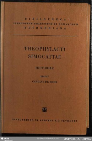 Theophylacti Simocattae historiae