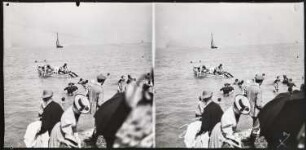 Dieppe. Ruderboot und Badende