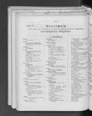 Anlage 13. Verzeichniß der bis Ende 1895 beim Vereine auf Grund der Satzungs=Bestimmung angemeldeten unterstützenden Mitglieder.