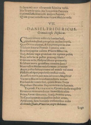 VII. Daniel Fridericus, Crimnicensis Misnicus.
