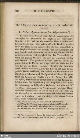 Die Orestie des Aeschylus als Kunstwerk