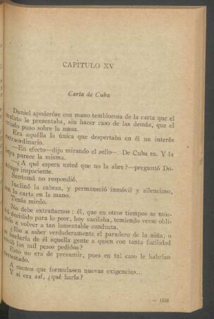 Capítulo XV - Carta de Cuba