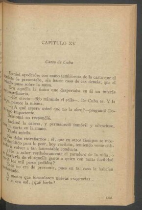 Capítulo XV - Carta de Cuba