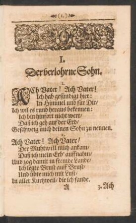 Der verlohrne Sohn.