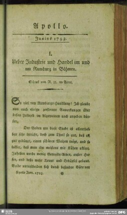 1793,Juni: Apollo : Monatschrift