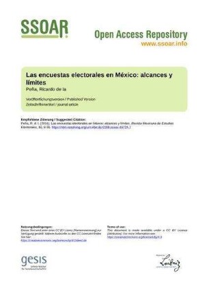 Las encuestas electorales en México: alcances y límites