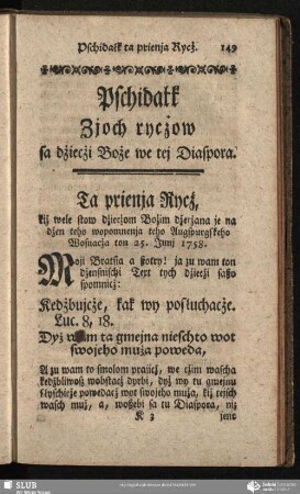 Pschidatk Zjoch rycżow sa dżiecżi Boże we tej Diaspora