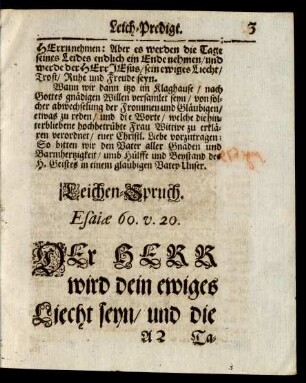 Leichen-Spruch. Esaiae 60. v. 20.