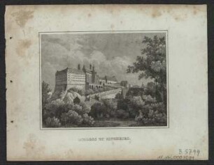 Ansicht vom Schloss in Altenburg, Stahlstich, um 1840 : Schloss zu Altenburg. - [Stuttgart] : [Scheible] , [um 1840]. - 1 Kunstbl. : Stahlst. ; 10 x 7 cm