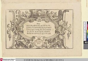[Kartusche mit Zitat von Plautus; Cartouche met een citaat van Plautus]