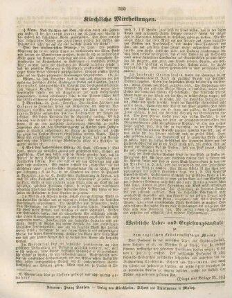 356 Kirchliche Mittheilungen