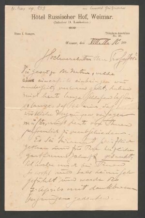 Brief an Leopold Grützmacher : 08.04.1899