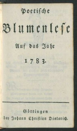 1783: Musen Almanach