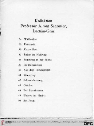 Kollektion Professor A. von Schrötter, Dachau-Graz