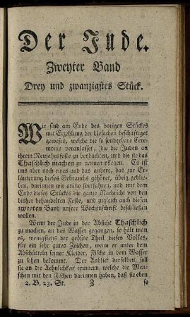 Drey und zwanzigstes Stück.