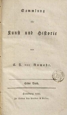 Sammlung für Kunst und Historie, 1