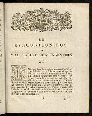 1-15, De Evacuationibus In Morbis Acutis Contingentibus.
