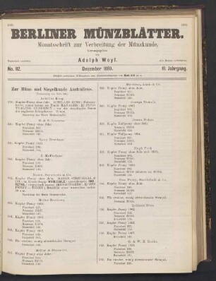 No. 112. Dezember 1889