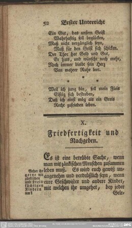 X. Friedfertigkeit und Nachgeben