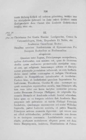 III. Christianus Dei Gratia hassiae Landgravius, Comes In Catzenelnbogen, Dietz, Ziegenhain Et Nidda, etc.