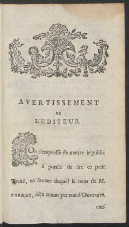 Avertissement de l'editeur