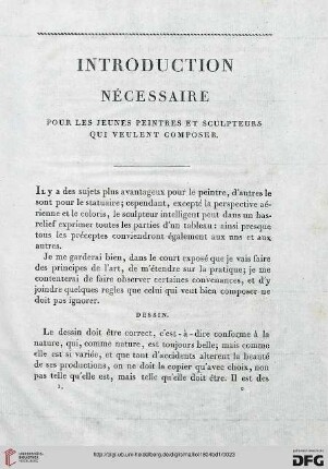 Introduction nécessaire pour les jeunes peintres et sculpteurs qui veulent composer