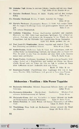 Stickereien – Textilien – Alte Perser Teppiche (Nr. 558-602)