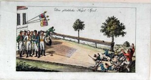 Napoleon-Karikatur: "Das glückliche Kegel Spiel"