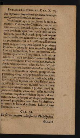 Cap. XI. De forma artium Christianae Philosophiae.