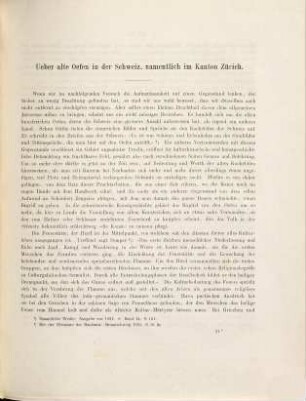 Ueber alte Oefen in der Schweiz : namentlich im Kanton Zürich