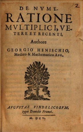 De Nvmeratione Mvltiplici, Vetere Et Recenti