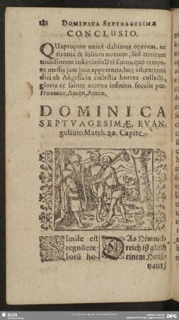 Dominica Septuagesimae, Evangelium Matth. 20. Capite