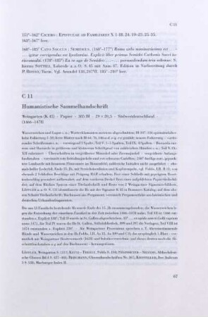 C 11. Humanistische Sammelhandschrift