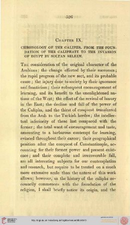 Chapter 9: Chronology of the Caliphs and Moslem Kings of Egypt