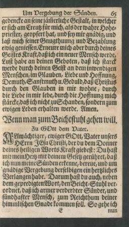 Wenn man zum Beichtstuhl gehen will