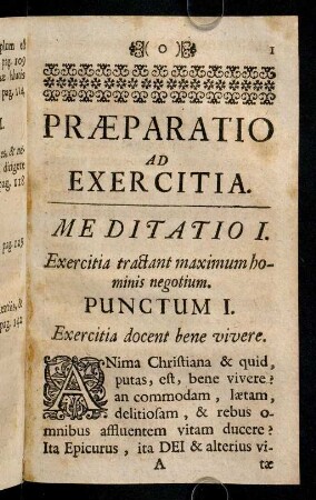 1-10, Meditatio I