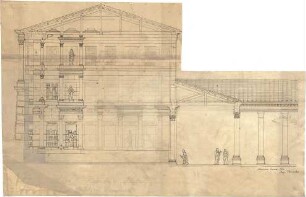 Thiersch, August ; Athen (Griechenland); Stoa des Hadrian - Mittelsaal (Querschnitt)
