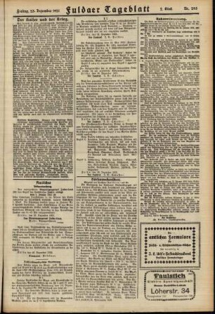 Zweite Ausgabe vom Freitag, den 23. Dezember 1921.