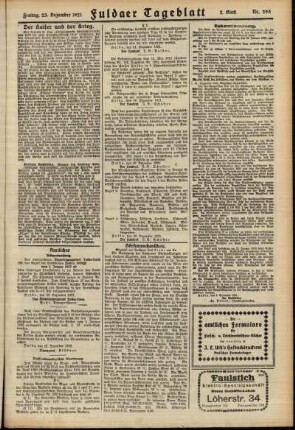 Zweite Ausgabe vom Freitag, den 23. Dezember 1921.