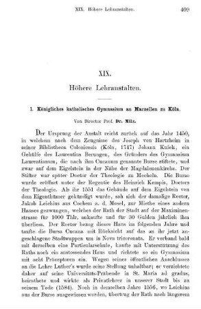 XIX. Höhere Lehranstalten.