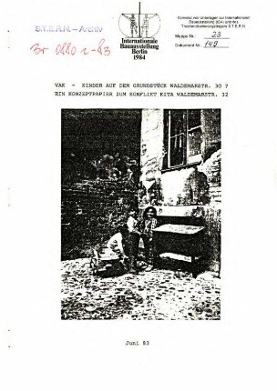 Konzeptpapier: Konflikt Kita Waldemarstr.               32, Konzept Kita Waldemarstr. 30