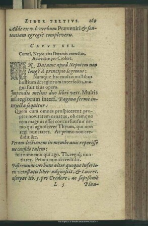 Caput XII. Cornel. Nepos vita Datamis correctus