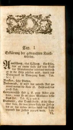 Cap. I. Erklärung der gebrauchten Kunstwörter