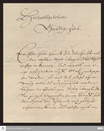 Brief von August Hermann Francke an Henriette Catharina von Gersdorf.