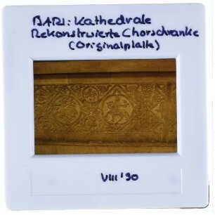 Bari, Kathedrale San Sabino : Rekonstruktion Chorschranke, Originalplatte
