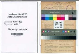 Entnazifizierung Heinrich Flamming , geb. 03.10.1883 (Zigarrenmacher)